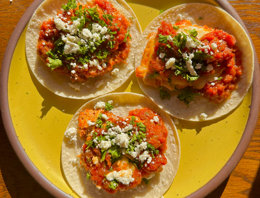 Shakshuka Tacos (with Saturday Sauce)