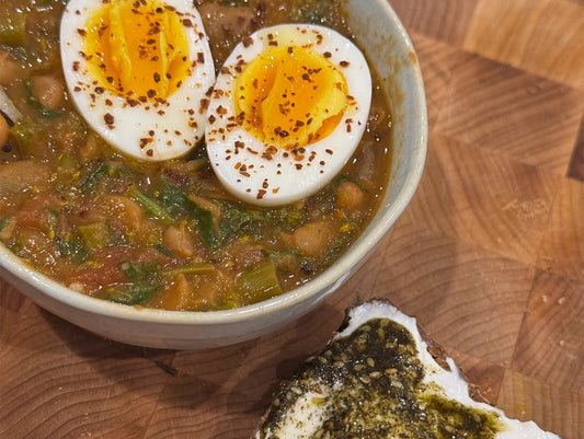 Spicy White Bean Stew with Broccoli Rabe & Preserved Lemon