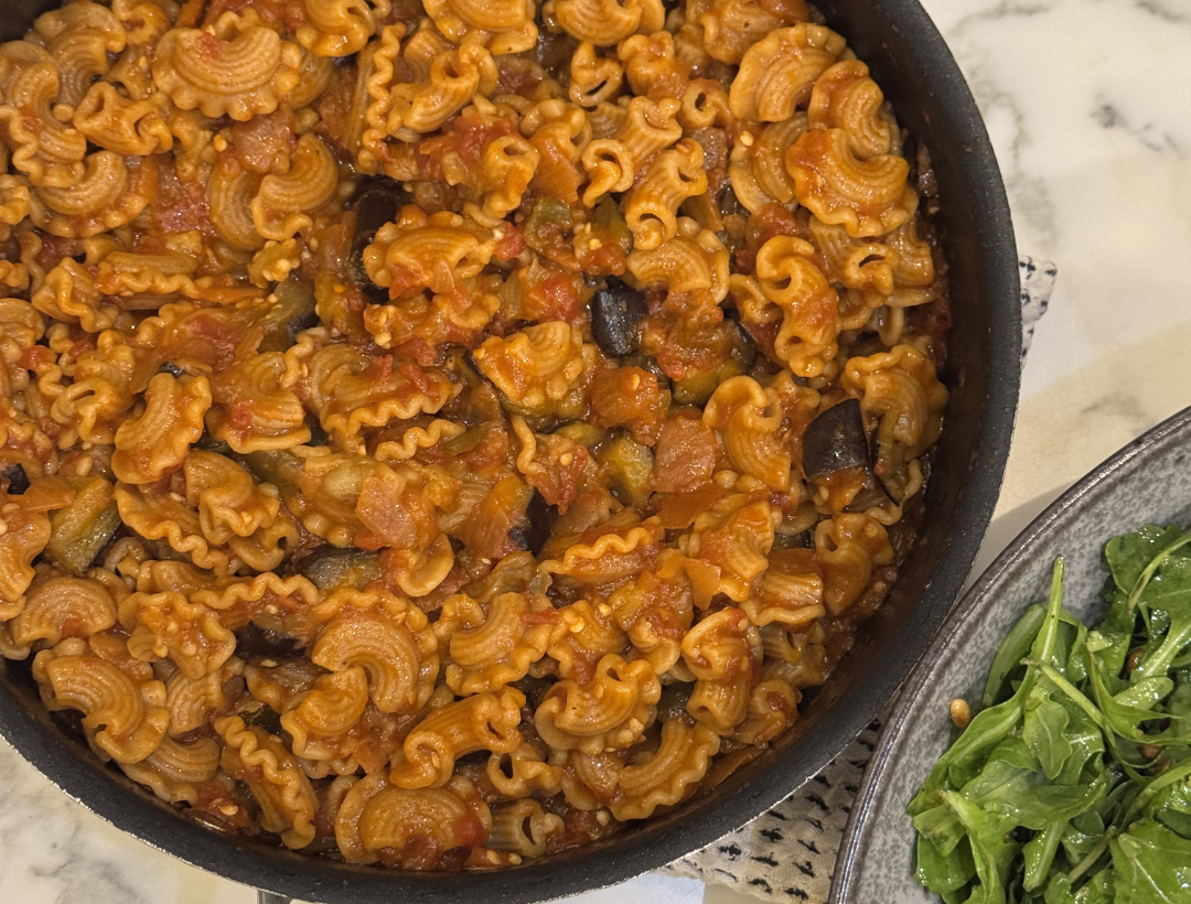 Pasta alla Norma made with Saturday Sauce